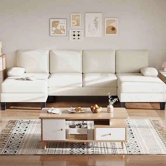 Modern Chenille U-Shaped Sectional Sofa